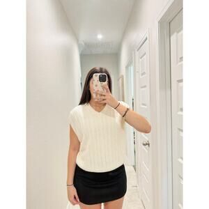 Vintage sweater emporium ivory knit sweater vest - size large
